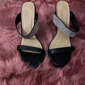 Chic Black and Silver Women's Heels